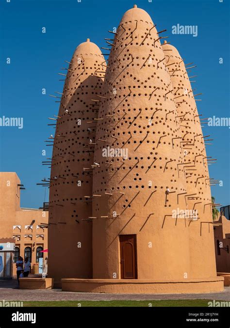 Traditional Pigeon Towers In Katara Cultural Village Doha Qatar Stock