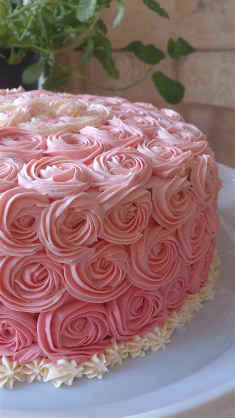 Pink Rose Cake For Birthday 8 Inch Round Pretty Birthday Cakes Rosé