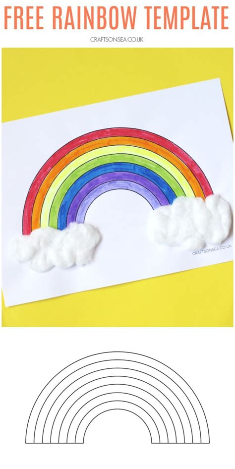 Free Rainbow Template Printable Pdf Rainbow Crafts Easy Crafts For