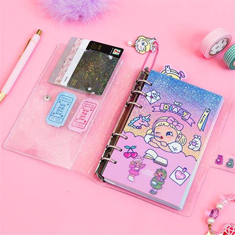 Kawaii Lollipop Girl Starlight Notebook Cute Note Book Traveler Diary Planner Notepad A6 Korean