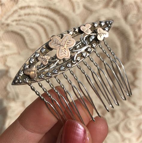 Antique Silver Hair Comb Sterling Silver Hair Clipantique Etsy