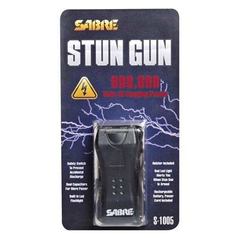 Sabre Black Mini Stun Gun 600000 Volts Self Defense And Snake Bite Tool