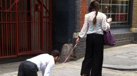 Woman Walks Businessman On Leash In London Al Arabiya English