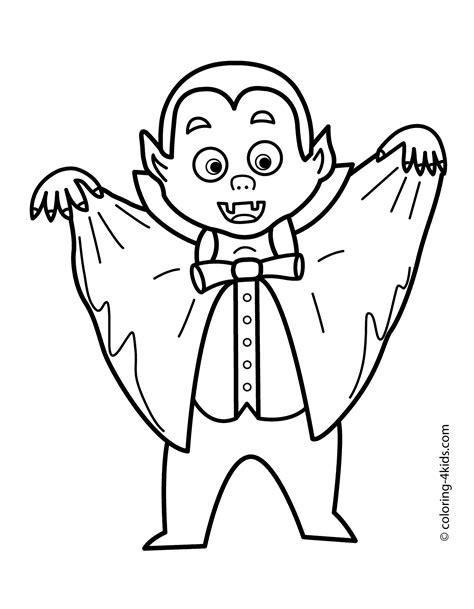 Halloween Vampire Coloring Pages For Kids Printable Free Halloween