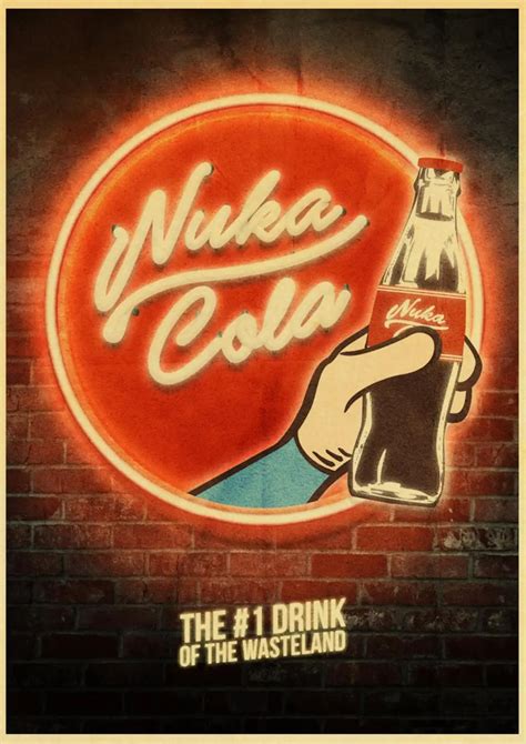 Nuka Cola Fallout 2345 Vintage Paper Poster Wall Painting Home 42x30 Cm