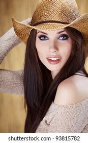 Sexy Woman Cowboy Hat Stock Photo 55378996 Shutterstock