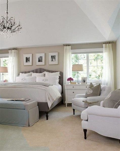 White Gray And Beige Master Bedroom Neutral Bedroom Interior Design