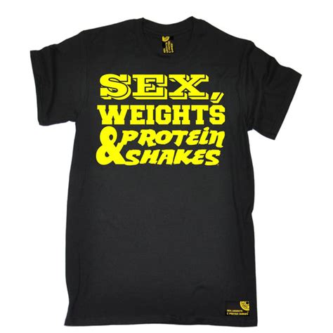 sex weights and protein shakes men s yellow text design sex weights and sex weights and protein