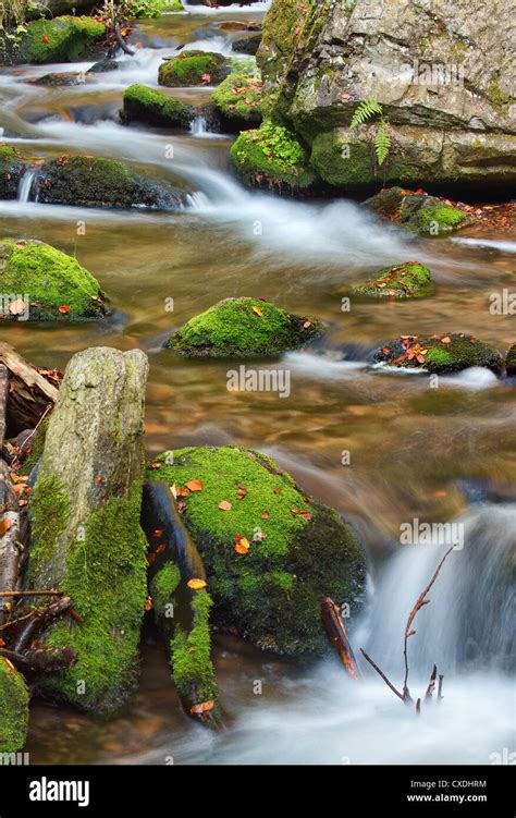 Autumn Scene With Cascading Waterfall Stock Photo Alamy
