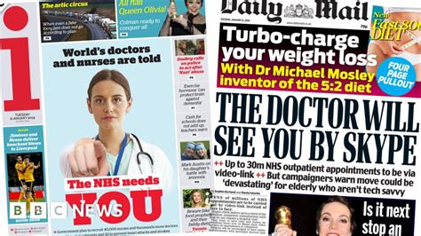 Newspaper Headlines Nhs Video Appointments And Staffing Shortage Bbc News