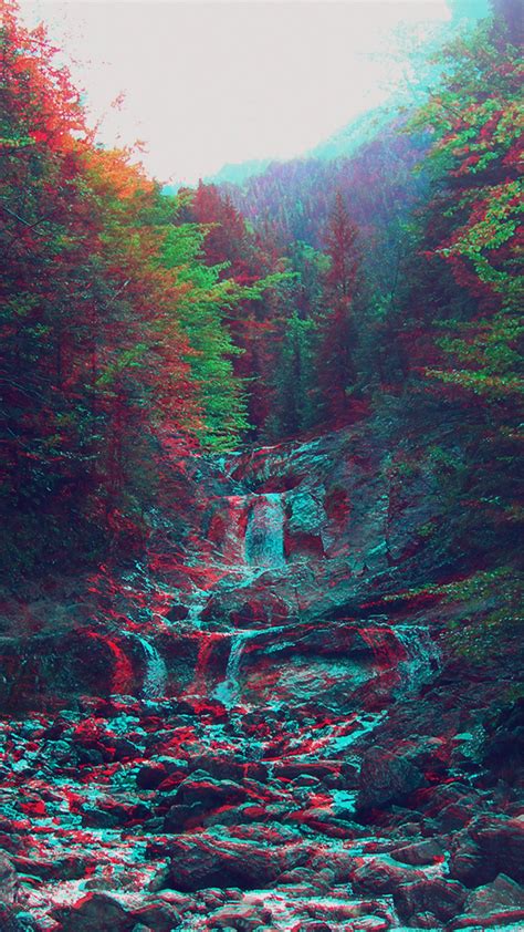 Anaglyph Mountain Green Nature Art Iphone 8 Wallpapers