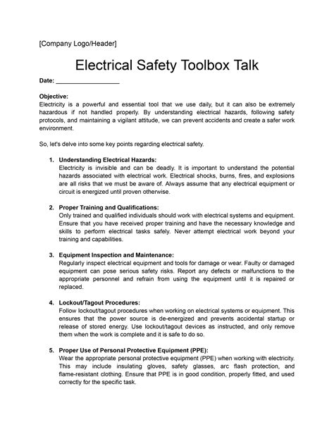 Toolbox Talk Templates Download And Print For Free Toolbox Talk