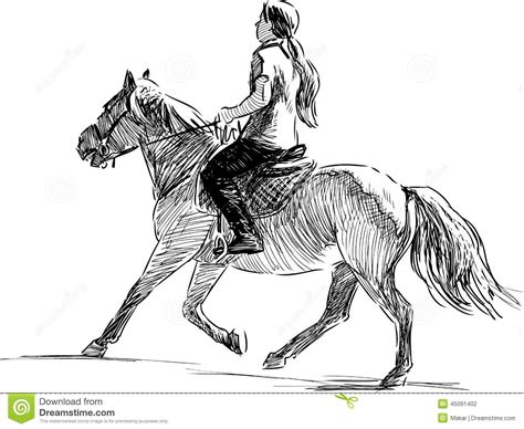 Girl Riding A Horse Stock Vector Illustration Of Sports 45091402