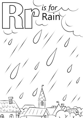 Raindrop coloring pages provided for educational purposes and personal use only. Letter R is for Rain coloring page | Free Printable ...