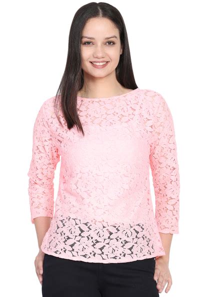 Buy Shreemanya Lace Stylish Tops For Women And Girls Western Wear Pink