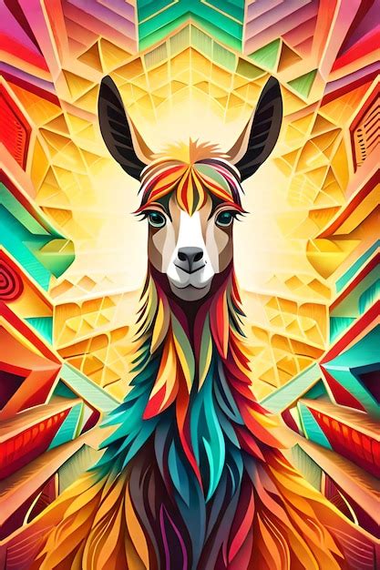 Premium Ai Image Colorful Pop Art Abstract Of Llama