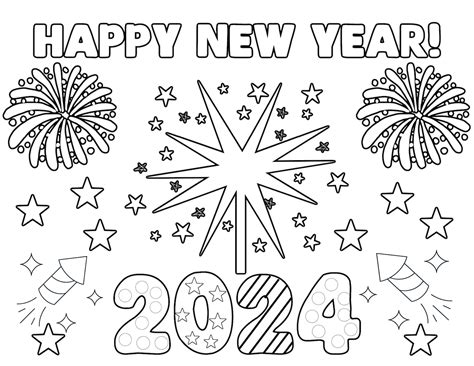 New Years Printable Coloring Pages 2024 Coloring Pages For Kids Or