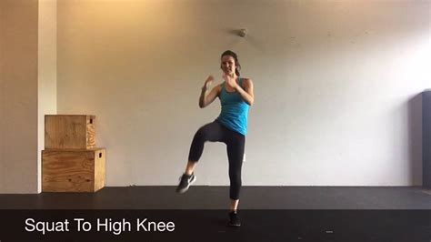Squat To High Knee Youtube