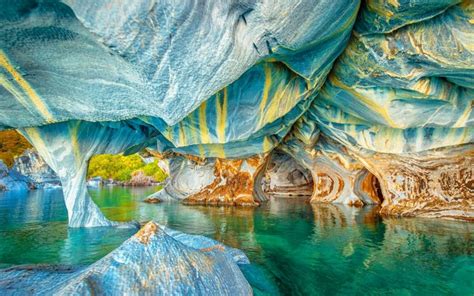 1112430 Landscape Colorful Painting Sea Lake Water Rock Nature Reflection Blue Cave