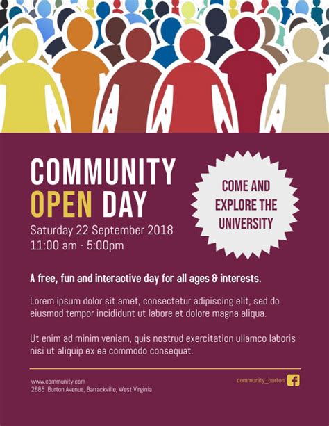 Community Open Day Event Poster Template Postermywall
