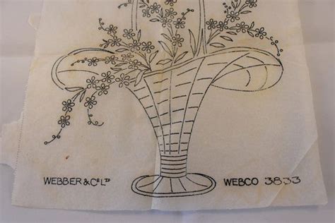 Flower Basket Vintage Iron On Transfer Webco Vintage
