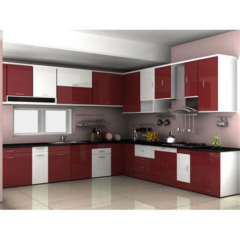 Black, red and a beige backsplash to offset it. FRP Home Modular Kitchen, Rs 75000 /piece, The Beauty ...
