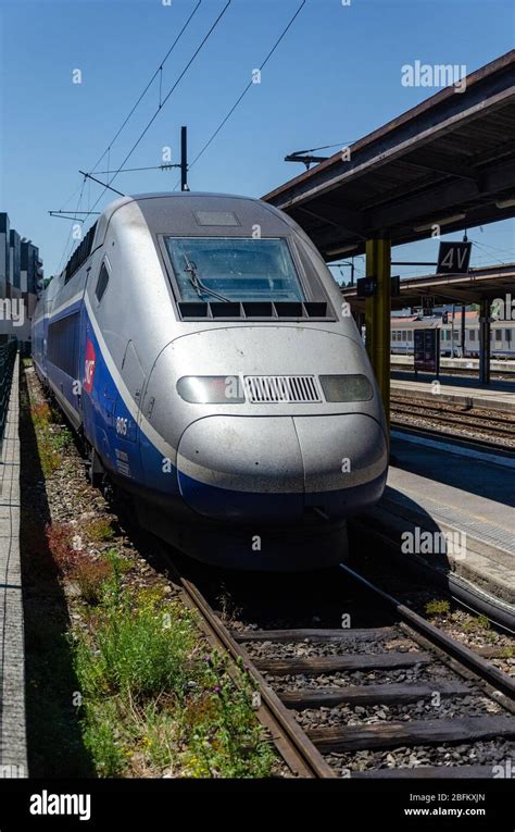 A High Speed Train Tgv Duplex From The Sncf Stationed At Gare Dannecy