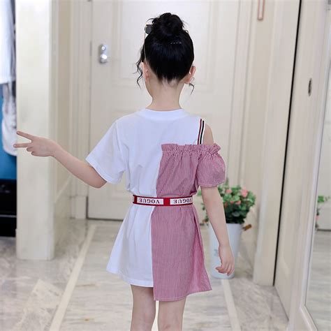Buy Girls One Piece Dress In Korea Style 4 12y 6 Sizes Blue Red
