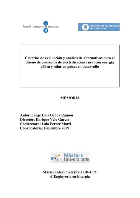 Criterios De Evaluaci N Y An Lisis De Alternativas Para El Dise O De