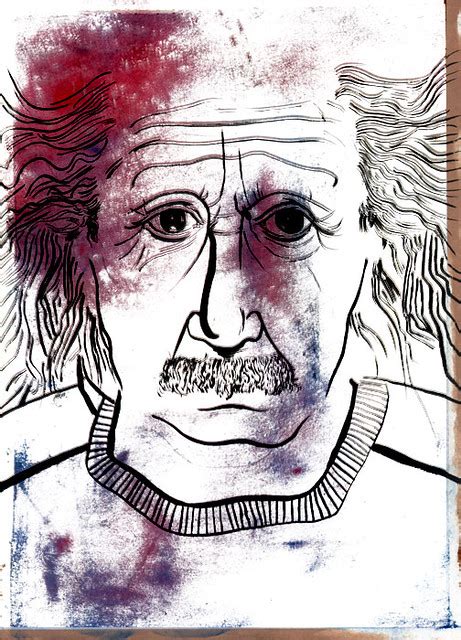 Albert Einstein Acrylic Brush And Ink Digital Robert Scholten
