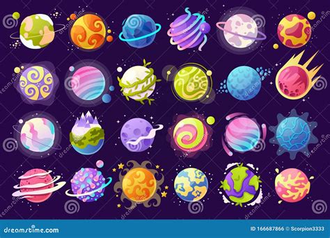 Cartoon Planets Earth Saturn Shooting Star Stars Purple Background