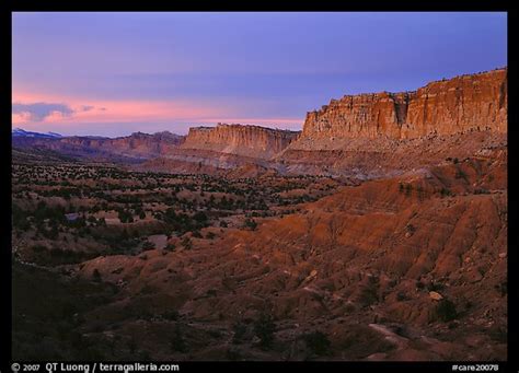 Large Format Picturephoto Waterpocket Fold Cliffs At Dusk Capitol