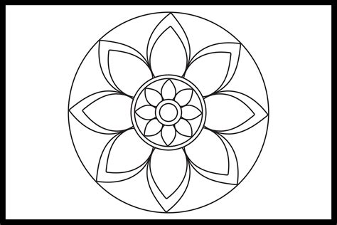 Simple Mandala Coloring Page Graphic By Saritakidobolt · Creative Fabrica