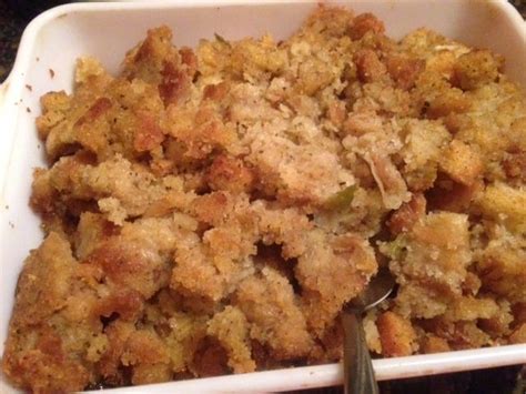 Mimas Southern Cornbread Oyster Dressing Pecans Baked In The Oven