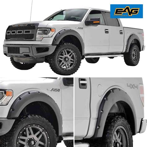 Eag Bolt On Style Fender Flares In Black Textured Fits 09 15 Ford F