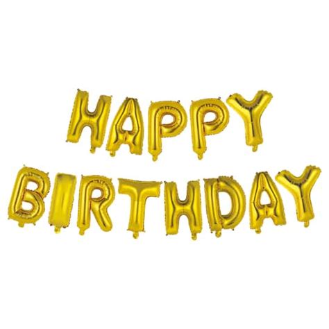 Find The Happy Birthday Gold Foil Balloon Banner Kit By Celebrate It