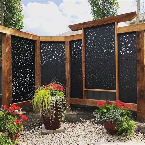 Metal Privacy Screen Decorative Panel Outdoor Garden Fence Etsy