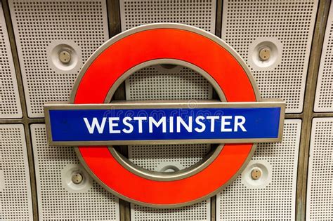 A Sign Of Westminster Underground Station In London Uk Editorial Stock
