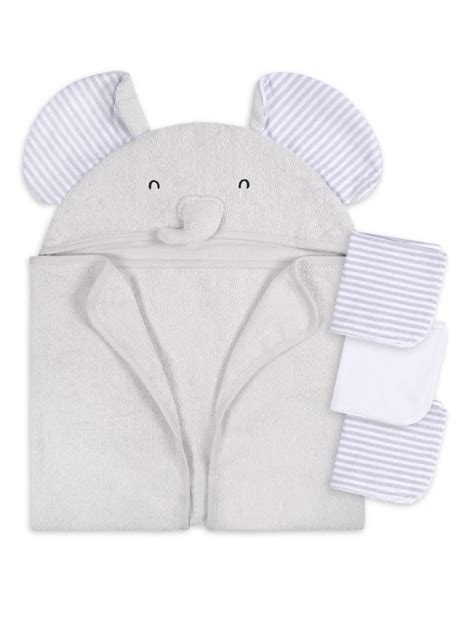 Gerber Baby Boy Or Girl Casual Unisex Hooded Terry Towel And Washcloths