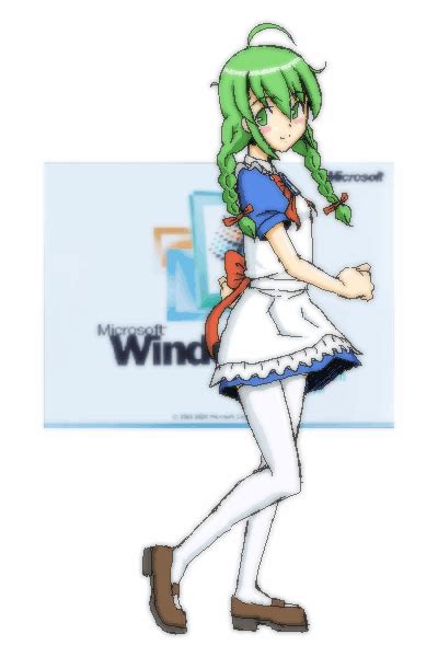 An Anime Character With Green Hair And White Dress