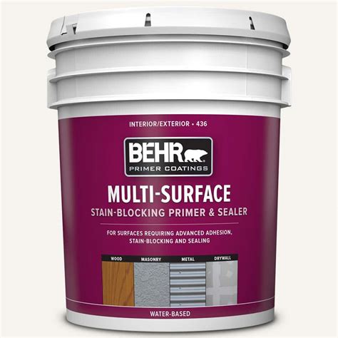 Behr 5 Gal White Acrylic Interiorexterior Multi Surface Stain