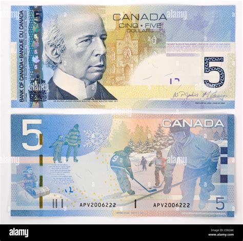 Canadian Five Dollar Bill Stock Photos And Canadian Five Dollar Bill