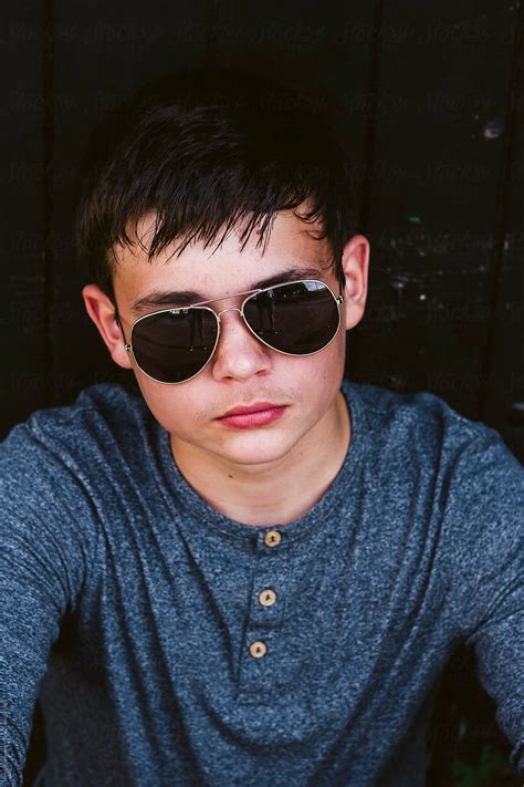 Teenage Boy In Aviator Sunglasses By Stocksy Contributor Helen
