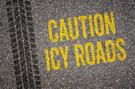Caution Icy Roads Stock Image Image Of Dangerous Asphalt 46802207
