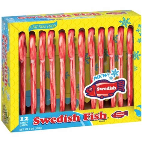 Swedish Fish Candy Canes 12 Ct 6 Oz Kroger