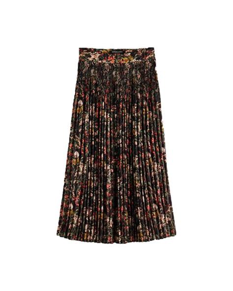 Scotch And Soda Scotch And Soda Printed Pleated Maxi Skirt Multi In Brown