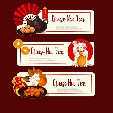 premium vector chinese  year cards template