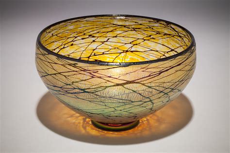 Gold Lustre Bowl By David Lindsay Art Glass Bowl Artful Home