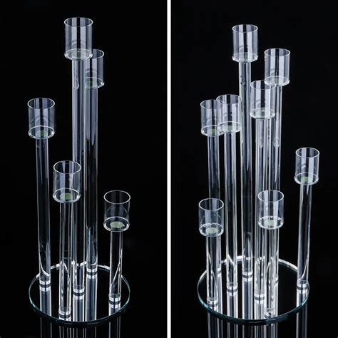 Antique 9 Arms K9 Crystal Base Clear Tall Cheap Glass Cylinders
