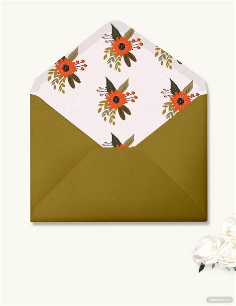 Small Flower Wedding Envelope Template In Word Indesign Psd
